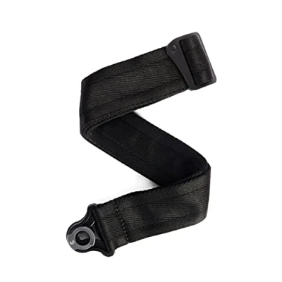 Image of D&#039;Addario Auto Lock Guitar Strap Acoustic &amp; Electric Accessories Easy to Use Locking Straps Uses Existing Buttons Nylon Black