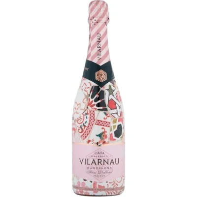 Image of Vilarnau Brut Rose Reserva Organic Cava Vegan Spanish Sparkling Wine, 75cl Bottle