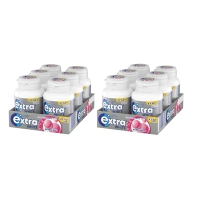 Image of Extra White Bubblemint Chewing Gum, 2 Cases with 6 Packs of 46 Pieces Each