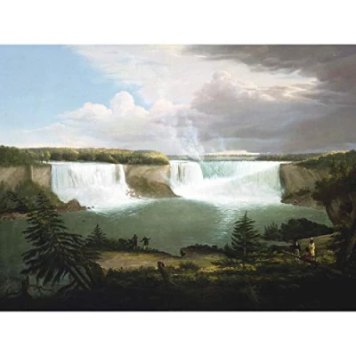 Image of Fisher Niagara Falls Waterfall Painting Large Print Poster Wall Art Decor Picture