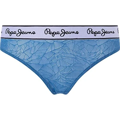 Image of Pepe Jeans Women&#039;s Mesh Thong Bikini Style Underwear, Blue (Dulwich Blue), XS