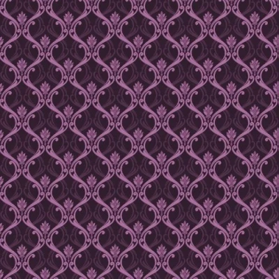 Image of MyTinyWorld Dolls House Miniature Purple Classic Wallpaper Design