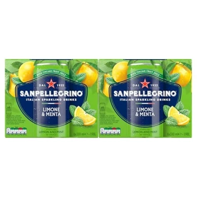 Image of San Pellegrino Sparkling Lemon &amp; Mint Cans 24x330ml