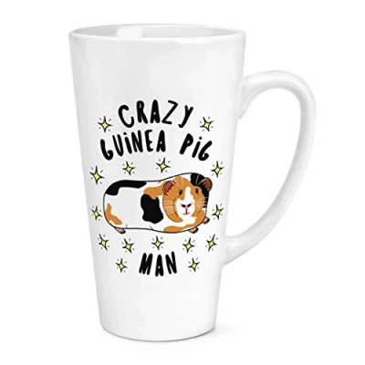 Image of Crazy Guinea Pig Man Stars 17oz Large Latte Mug Cup