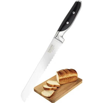 Image of Taylors Eye Witness Sabatier Professional Serrated Bread Knife 8in/20cm Full Tang Blade Forged from High Carbon Taper Ground Stainless Steel, Twin Rivet Comfort Handle. Sharper for Longer