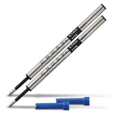 Image of A. T. Cross Gel Rollerball Pen Refills Blue 2 Blister Packaging with Refill for all Selectip Pens