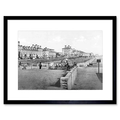 Image of Wee Blue Coo Lowestoft The Terrace England Vintage History Old BW Framed Wall Art Print