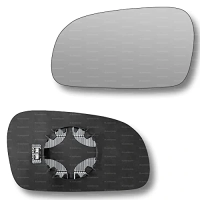 Image of Less4spares Replacement Wing Mirror Glass Left Compatible with VW Fox 2003 2011 CLIP ON Passnager Near Side N/S Heated Convex