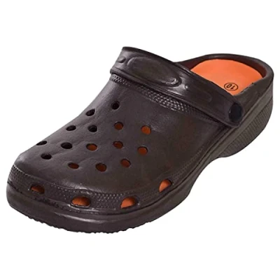 Image of HOCHSTE Mens Womens Garden Clogs Slip on Mules Sandal Beach Pool Chef Hospital Brown Orange Men 9