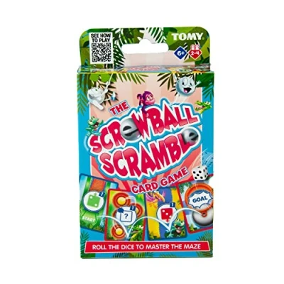 Image of TOMY Screwball Scramble Mini Children&#039;s Preschool Action Board Game, TRAVEL EDITION, for Kids, 5, 6, 7, 8 and 9 Year Old Boys Girls, T73450, Multicoloured