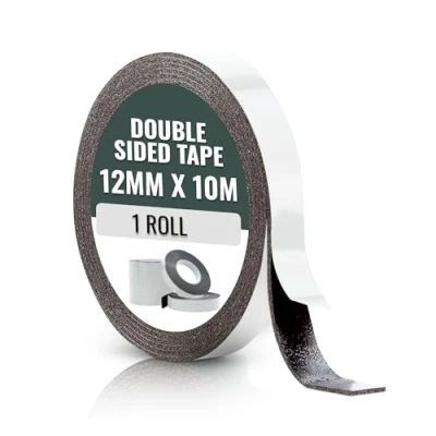 Image of Abacus Range Black Double Sided Foam Tape Heavy Duty Strong Adhesive Sticky Mounting Waterproof For Cars Trims Number Plate Pads 12mm x 10m 1 Roll