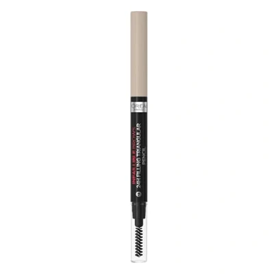 Image of L&#039;Oreal Paris Eyebrow Liner, Brow Filling Triangular Pencil, Natural Matte Finish, With Spoolie Brush, Up to 24H Wear, Infallible 24H, 8.0 Light Cool Blonde