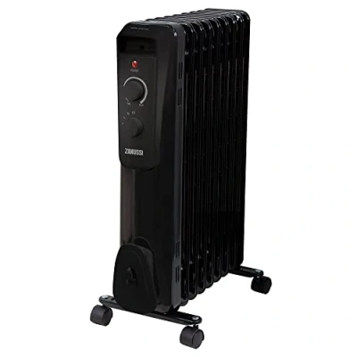 Image of Zanussi ZOFR5004B 2kW 9 Fin Oil Filled Radiator Black