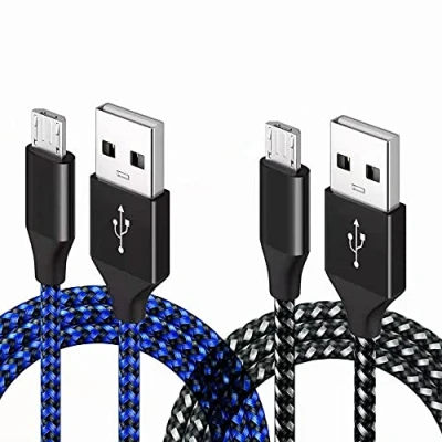 Image of BLK PS4 Controller Charging Cable,Micro USB Extra Long Fast Charger Cable for PlayStation 4, PS4, Slim,PS4 Pro,Xbox One,One S,One X Wireless Controllers (10ft/3m 2pack)