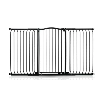 Image of Bettacare Extra Tall Curved Top Dog Gate, 161cm 170cm, Matt Black, 100cm in Height, Pressure Fit Pet Gate for and Puppy, Barrier, Easy Installation