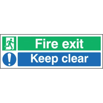 Image of Sitesafe Fire Exit Keep Clear 150 x 450mm Self Adhesive