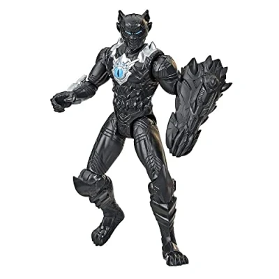 Image of Marvel Hasbro Avengers Mech Strike Monster Hunters Black Panther Toy, 15 cm Scale Action Figure, Toys for Kids Ages 4 and Up, Multicolor, One Size (F4426)