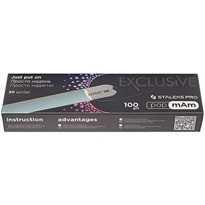 Image of VJ Nail File Disposable Papmam Container Interchangeable Straight for Matal Base Staleks 100/150/180/240 Grit 50pcs (100 Grit)