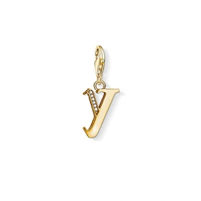 Image of Thomas Sabo Women Charm Pendant Letter A Z Club 18k Yellow Gold Plating 925 Sterling Silver, Y