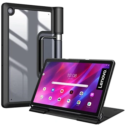 Image of FINTIE Hybrid Case Compatible with Lenovo Yoga Tab 11 2021 (Model:YT J706F) Shockproof Cover Slim Transparent Clear Hard Back, Soft TPU Edge, Black