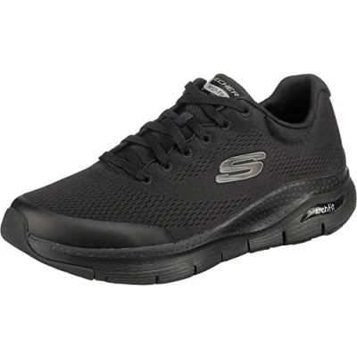 Image of Skechers Men&#039;s Arch Fit Sneaker,Black Textile/Synthetic/Trim,9 UK