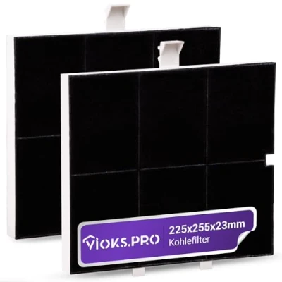 Image of Viоks.pro 2x Carbon Filters for Cooker Hoods 255 x 225 23 mm Replacement Balay 00361047 361047 FKS170BSH DHZ5136 LZ51351 / Constructa Hood Filter/Activated Filter