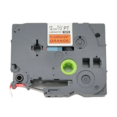 Image of BROVACS 1 Pack Black on Fluo Orange Label Tape Compatible for Brother P Touch TZ B31 TZe 12mm 1/2&quot; OPA1323