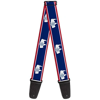 Image of Buckle Down GS W32319 &quot;Wyoming Flags&quot; Guitar Strap
