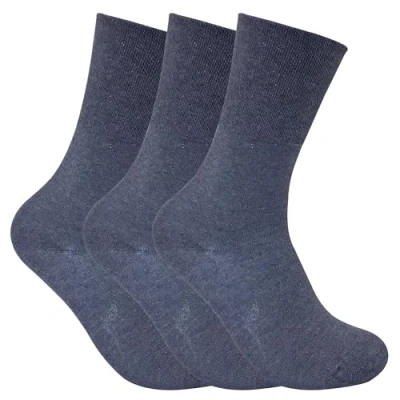 Image of 3 Pack Ladies Thin Wide Top Non Elastic Thermal Diabetic Socks for Poor Circulation (4 8 UK, THRDIAL03)