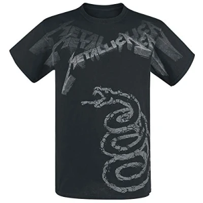Image of Metallica Black Album Faded Men T Shirt L, 100% Cotton, Regular