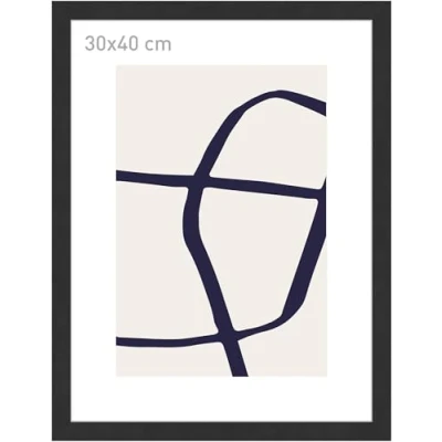 Image of accent by nielsen Velino Photo Frame 30 x 40 cm Wooden Picture Frame, Black With Protective Glass Front