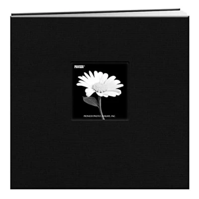 Image of Pioneer Book Cloth Cover Post Bound Album 12&quot;X12&quot;, fabric, Deep Black, 12&quot; x