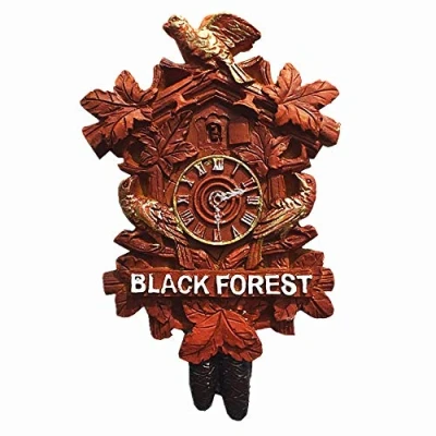 Image of Cuckoo Clock Style Black Forest Germany 3D Fridge Magnet Travel Souvenir Gift Home Kitchen Decoration Magnetic Sticker, Refrigerator Collection