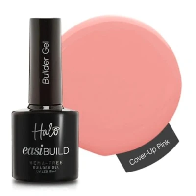 Image of Halo Easibuild Builder Gel 15ml Cover Up Pink. UV/LED For Nails, Natural Growth &amp; Nail Strengthener. Nude Pink Art Professional Manicure Repair