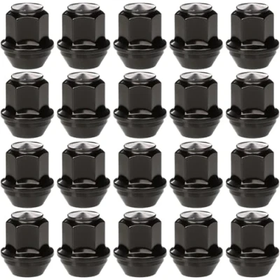 Image of GAsupply 20pcs M12x1.5 One Piece Tapered Seat Alloy Wheel Nuts with 19 Hex, Compatible Most Ford Focus Fiesta Fusion Escort Mondeo Kuga C max, Closed End Lug (Black)
