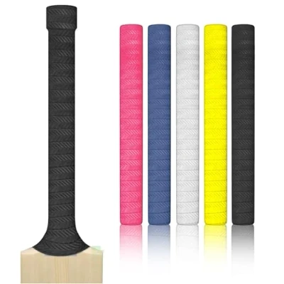 Image of ND Sports Cricket Bat Grips Premium Rubber Grip Tape for Maximum Hold &amp; Shock Absorption 4 Styles Multi Color Pack of 1 Durable (Groveed, 5)