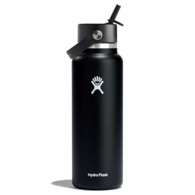 Image of Hydro Flask Water Bottle 1180 ml (40 oz) Vacuum Insulated Stainless Steel with Leak Proof Flex Cap and Powder Coat Wide Mouth Black