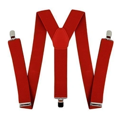 Image of BRACES ADJUSTABLE TROUSER SUSPENDERS UNISEX FANCY DRESS(RED)