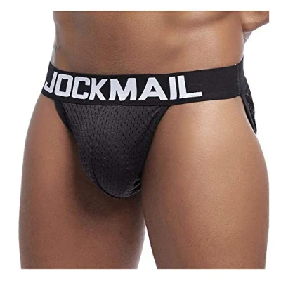 Image of Sexy Mens Underwear Briefs Mesh Bikinis Comfortable Shorts Male Panties (M, Black)