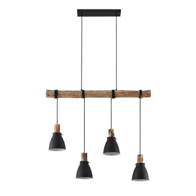 Image of Ceiling Light &#039;Trebale&#039; dimmable (Scandinavian) in Black Made of Metal for e.g. Living Room &amp; Dining (4 Sources, E14) from Lindby Pendant Lighting, lamp, Hanging lamp