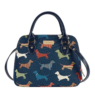 Image of Signare Tapestry Handbags Shoulder bag and Crossbody Bags for Women with Animal Designs (Dachshund, CONV DACH)