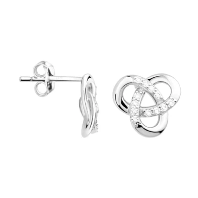 Image of SOFIA MILANI Women&#039;s Earrings 925 Silver Knot Stud Earring 20897