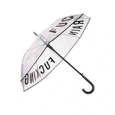 Image of Fisura Transparent Umbrella f*cking rain Youth Automatic Push Button Heavy Duty Windproof Diameter 103cm, Rain, Clear