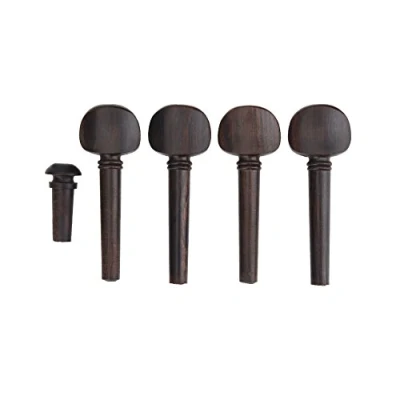 Image of Violin Tuning Pegs, Ebony Pegs with Endpin Set Replacement Parts for 4/4 Violins Musical Instruments