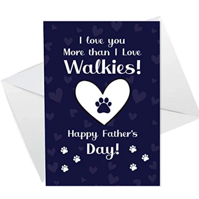 Image of Funny Happy Fathers Day Card From The Dog For Dad Pet Design Him
