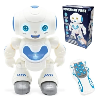 Image of LEXIBOOK Powerman First, My first smart Interactive Toy Learning Robot for Kids Dancing plays music Boy Girl, white/blue, ROB16