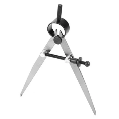 Image of Hyuduo Leather Compass 100mm Adjustable Spring Rotating Scratch Craft Tool for Leathercraft and Sewing Carbon Steel, Silver