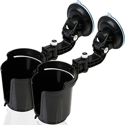 Image of ZONETCH Recessed Folding Cup Drink Holder 2 Pack Black Premium Quality Sturdy Vehicle Adjustable
