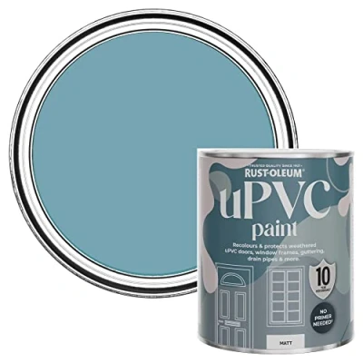 Image of Rust Oleum Blue uPVC Door and Window Paint in Matt Finish Belgrave 750ml