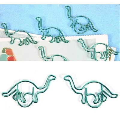 Image of HEEPDD 12pcs Paper Clips, Stainless Steel Dinosaur Shaped Clips Bookmark Marking Document Organizing Clip Office School Stationery